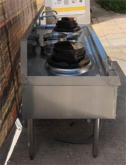 Εστία Αερίου Wok Επιδαπέδιο 200x80x110Cm Με 2 Καυστήρες Μεταχειρισμένo